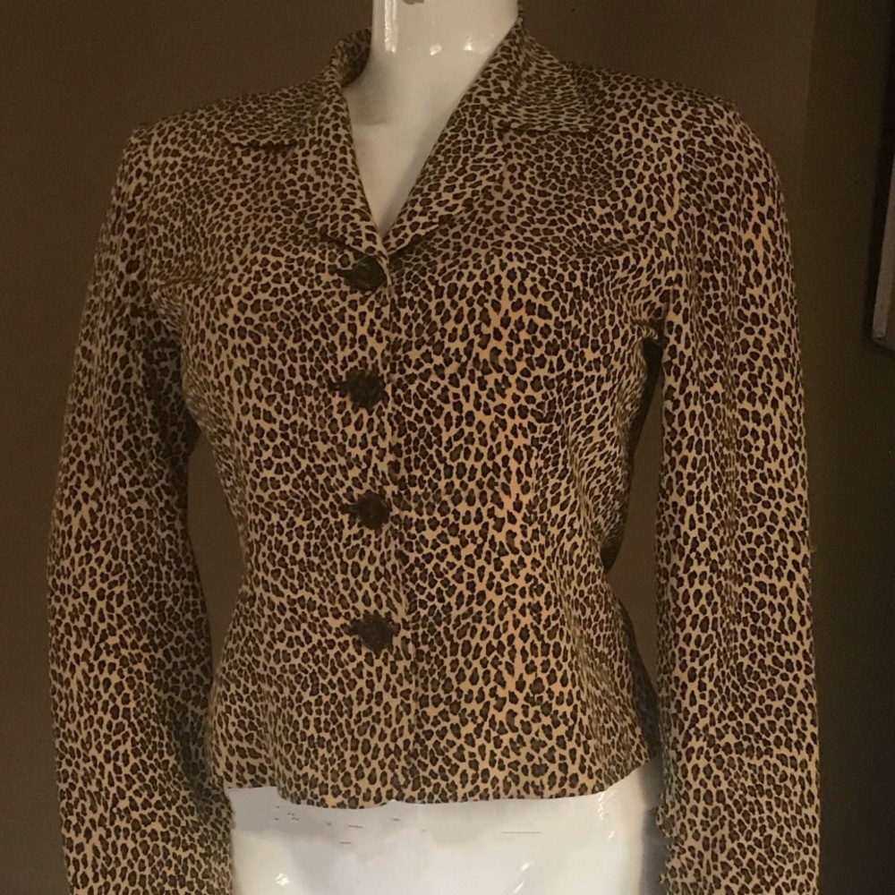 Allison Taylor Silk Cheetah Print Jacket